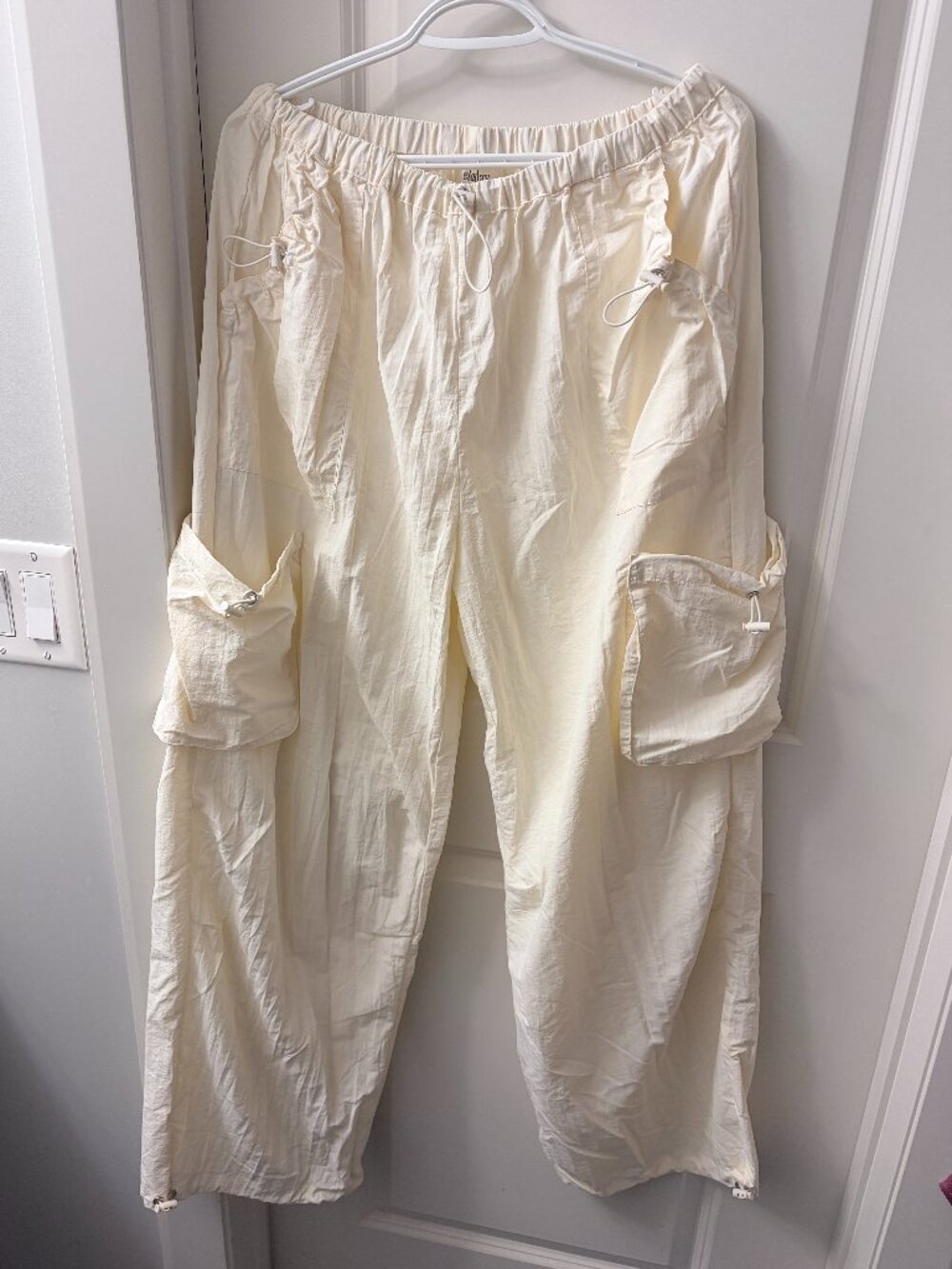 NEW! Wide-Leg Drawstring Toggle Parachute Cargo Pants